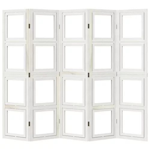  5 paneles fehér tömör császárfa térelválasztó