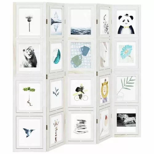  5 paneles fehér tömör császárfa térelválasztó