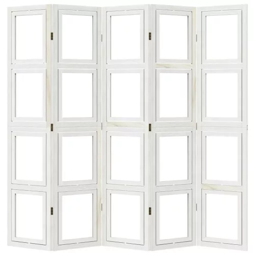  5 paneles fehér tömör császárfa térelválasztó