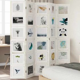  5 paneles fehér tömör császárfa térelválasztó