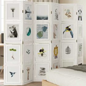  6 paneles fehér tömör császárfa térelválasztó