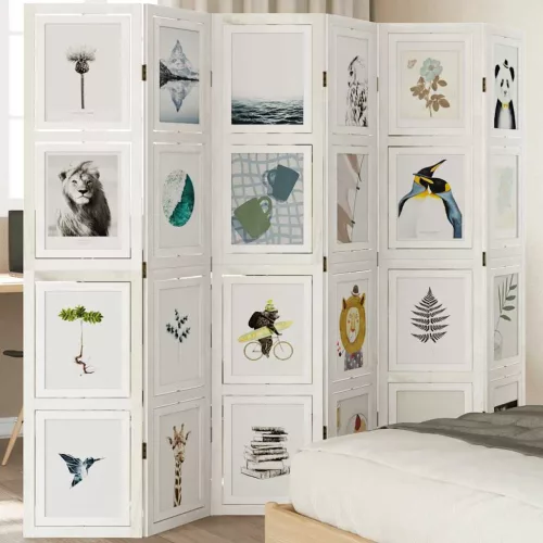  6 paneles fehér tömör császárfa térelválasztó