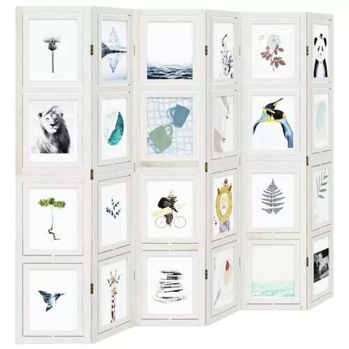  6 paneles fehér tömör császárfa térelválasztó