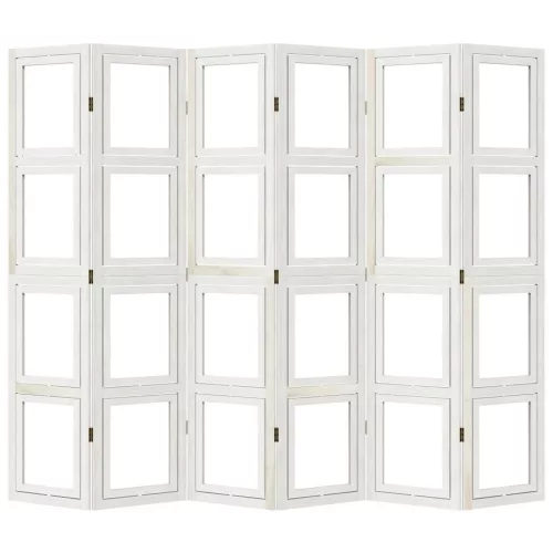  6 paneles fehér tömör császárfa térelválasztó