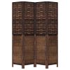  4 paneles sötétbarna tömör császárfa térelválasztó