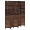  5 paneles sötétbarna tömör császárfa térelválasztó