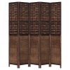  5 paneles sötétbarna tömör császárfa térelválasztó