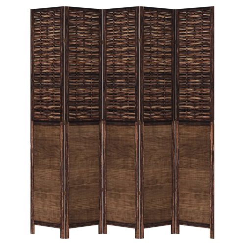  5 paneles sötétbarna tömör császárfa térelválasztó