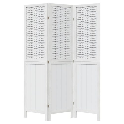  3 paneles fehér tömör császárfa térelválasztó