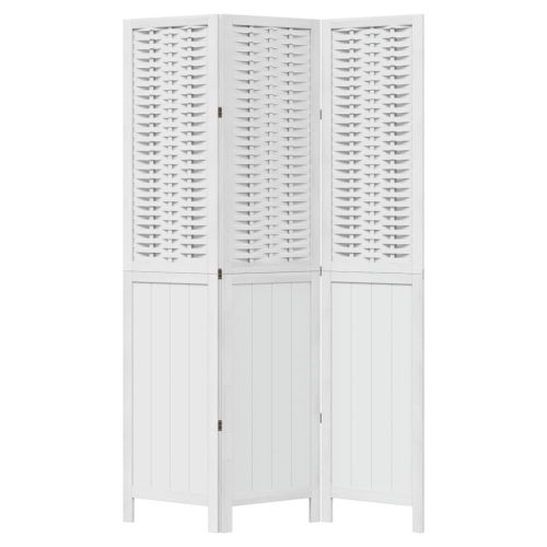  3 paneles fehér tömör császárfa térelválasztó