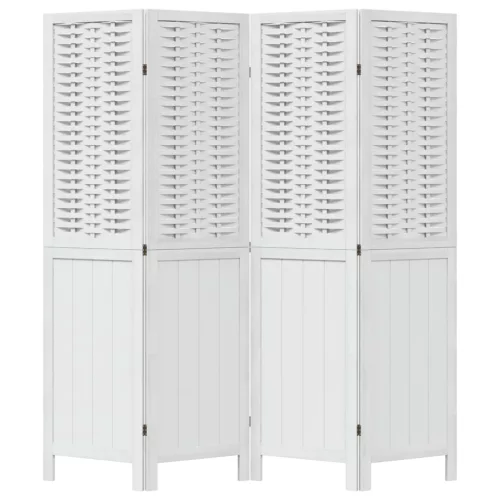  4 paneles fehér tömör császárfa térelválasztó