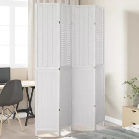  4 paneles fehér tömör császárfa térelválasztó