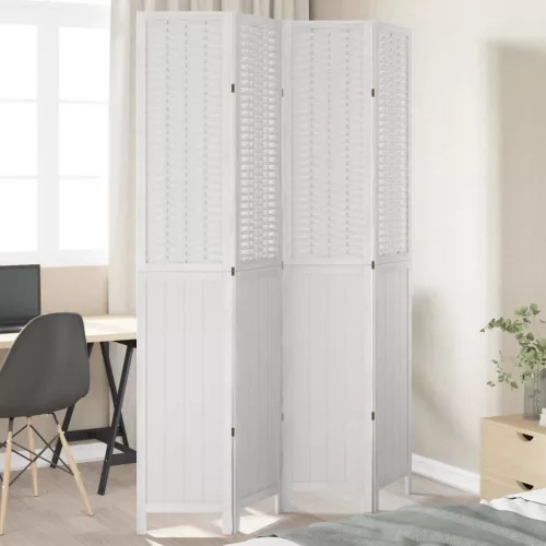  4 paneles fehér tömör császárfa térelválasztó