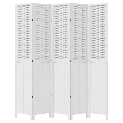  5 paneles fehér tömör császárfa térelválasztó