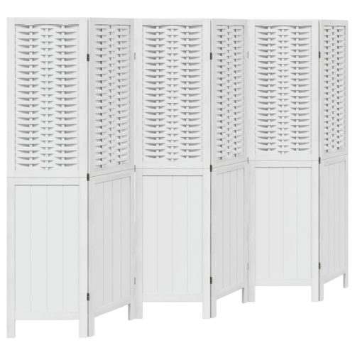 6 paneles fehér tömör császárfa térelválasztó