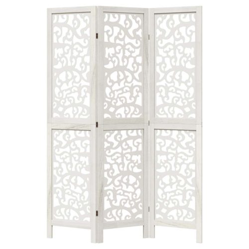  3 paneles fehér tömör császárfa térelválasztó