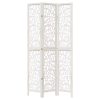  3 paneles fehér tömör császárfa térelválasztó