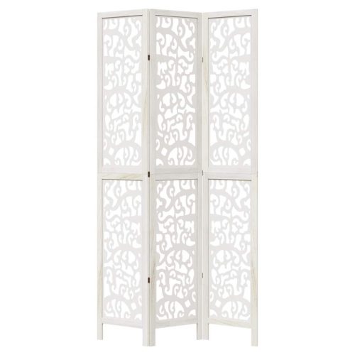  3 paneles fehér tömör császárfa térelválasztó