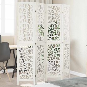  4 paneles fehér tömör császárfa térelválasztó