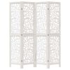  4 paneles fehér tömör császárfa térelválasztó