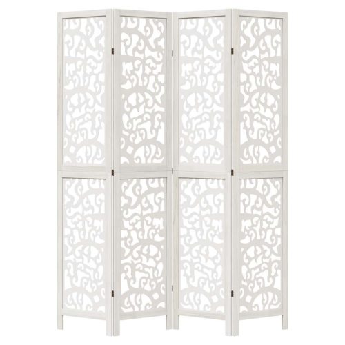  4 paneles fehér tömör császárfa térelválasztó