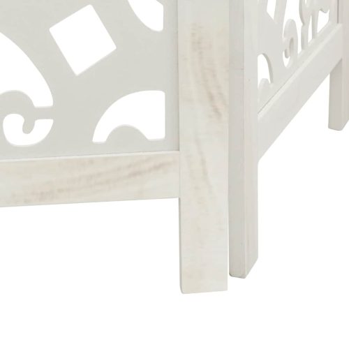  4 paneles fehér tömör császárfa térelválasztó