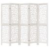  5 paneles fehér tömör császárfa térelválasztó