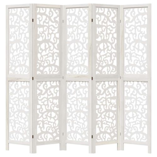  5 paneles fehér tömör császárfa térelválasztó