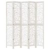  5 paneles fehér tömör császárfa térelválasztó