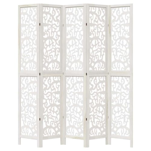  5 paneles fehér tömör császárfa térelválasztó