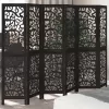  6 paneles fekete tömör császárfa térelválasztó