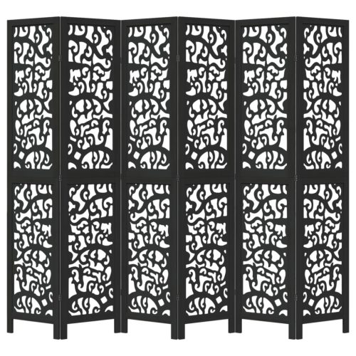  6 paneles fekete tömör császárfa térelválasztó