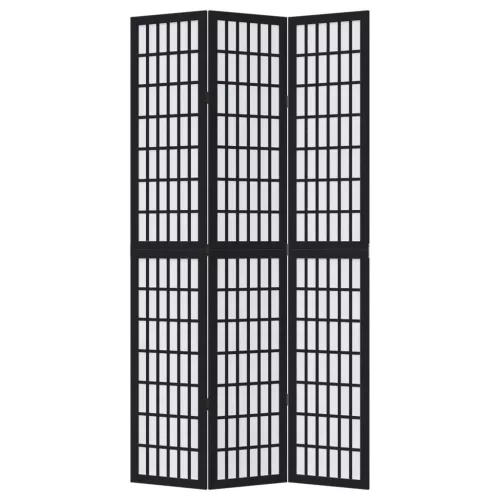  3 paneles fekete tömör császárfa térelválasztó