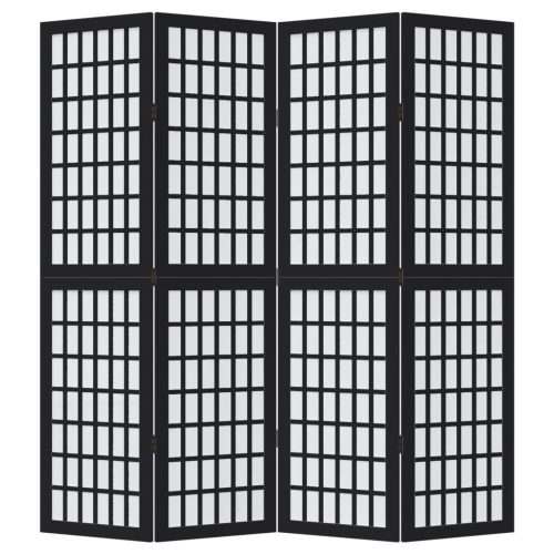  4 paneles fekete tömör császárfa térelválasztó