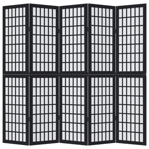  5 paneles fekete tömör császárfa térelválasztó