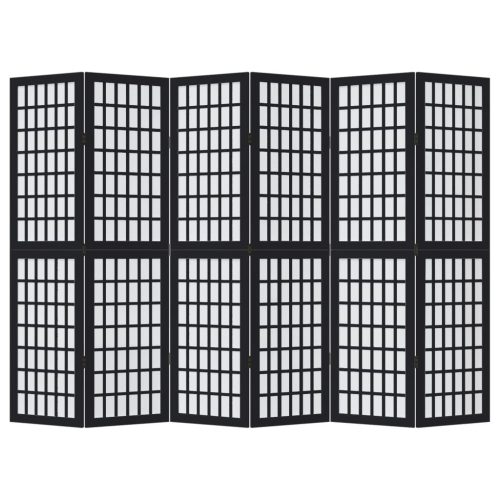 6 paneles fekete tömör császárfa térelválasztó