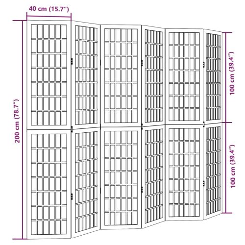  6 paneles fekete tömör császárfa térelválasztó
