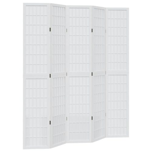  5 paneles fehér tömör császárfa térelválasztó