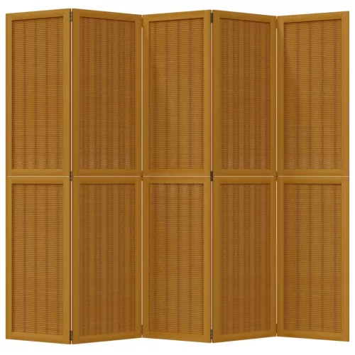  5 paneles barna tömör császárfa térelválasztó