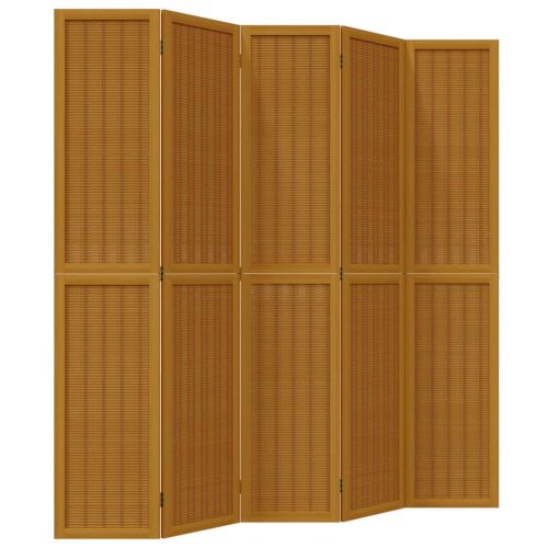  5 paneles barna tömör császárfa térelválasztó