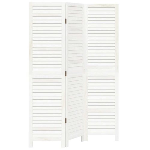  3 paneles fehér tömör császárfa térelválasztó