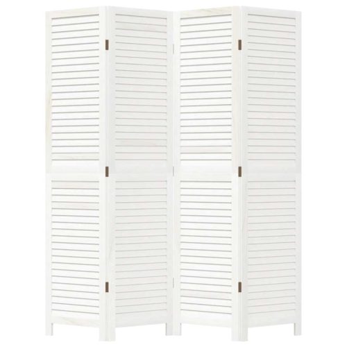  4 paneles fehér tömör császárfa térelválasztó