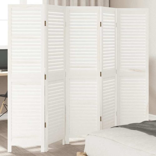 5 paneles fehér tömör császárfa térelválasztó