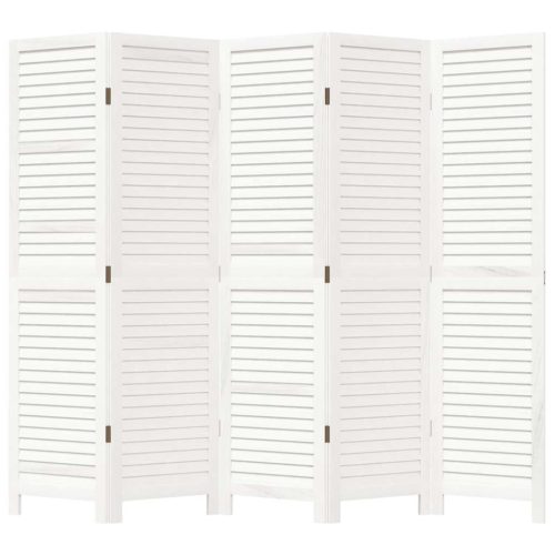  5 paneles fehér tömör császárfa térelválasztó