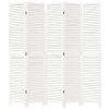  5 paneles fehér tömör császárfa térelválasztó