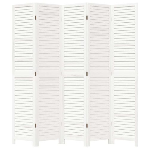  5 paneles fehér tömör császárfa térelválasztó