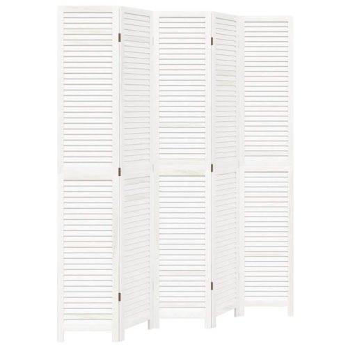  5 paneles fehér tömör császárfa térelválasztó