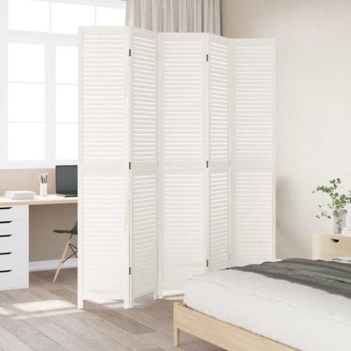  5 paneles fehér tömör császárfa térelválasztó