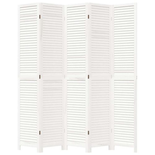  5 paneles fehér tömör császárfa térelválasztó