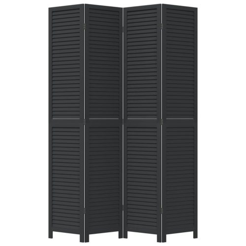  4 paneles fekete tömör császárfa térelválasztó